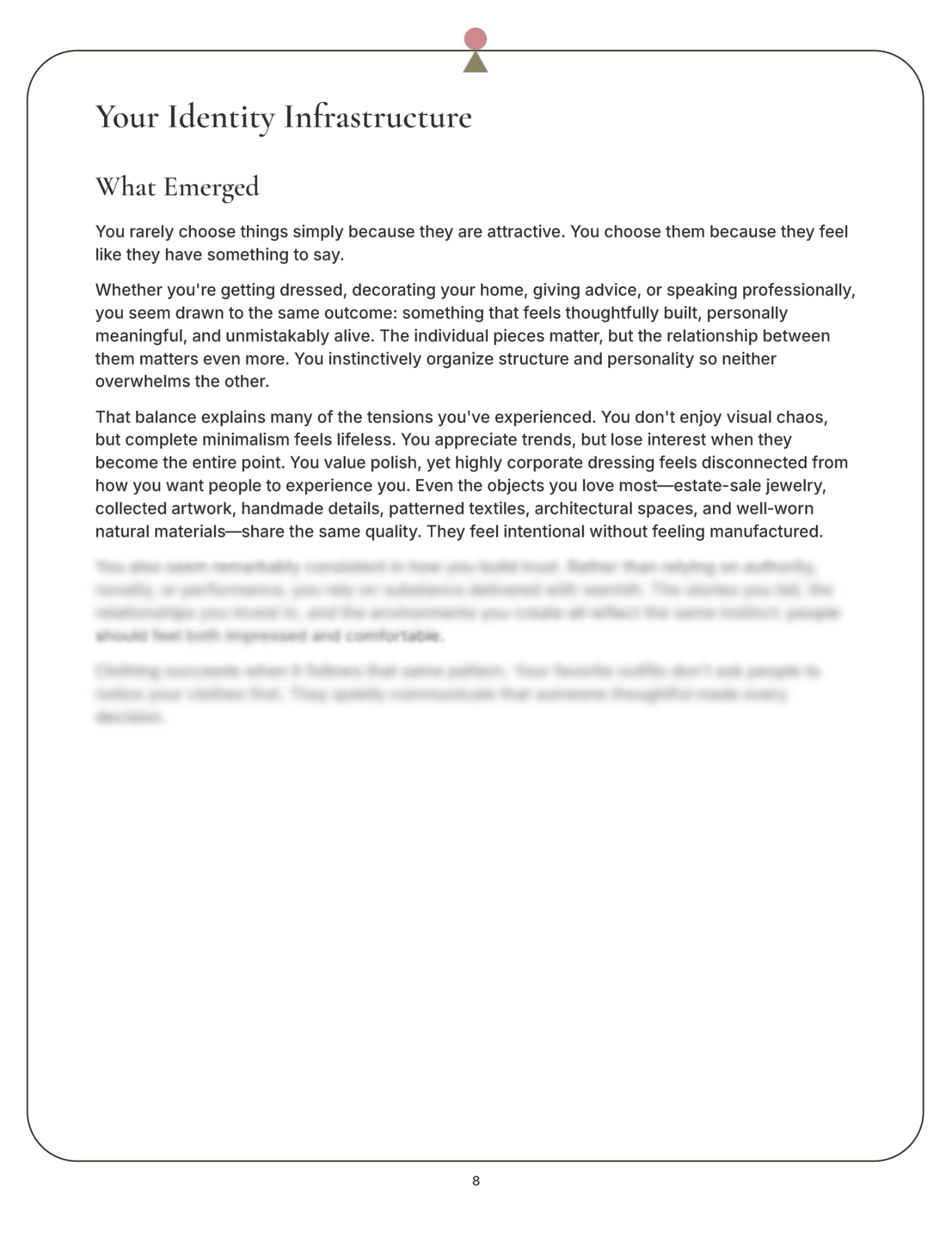 A page of the report titled Your Identity Infrastructure — What Emerged.